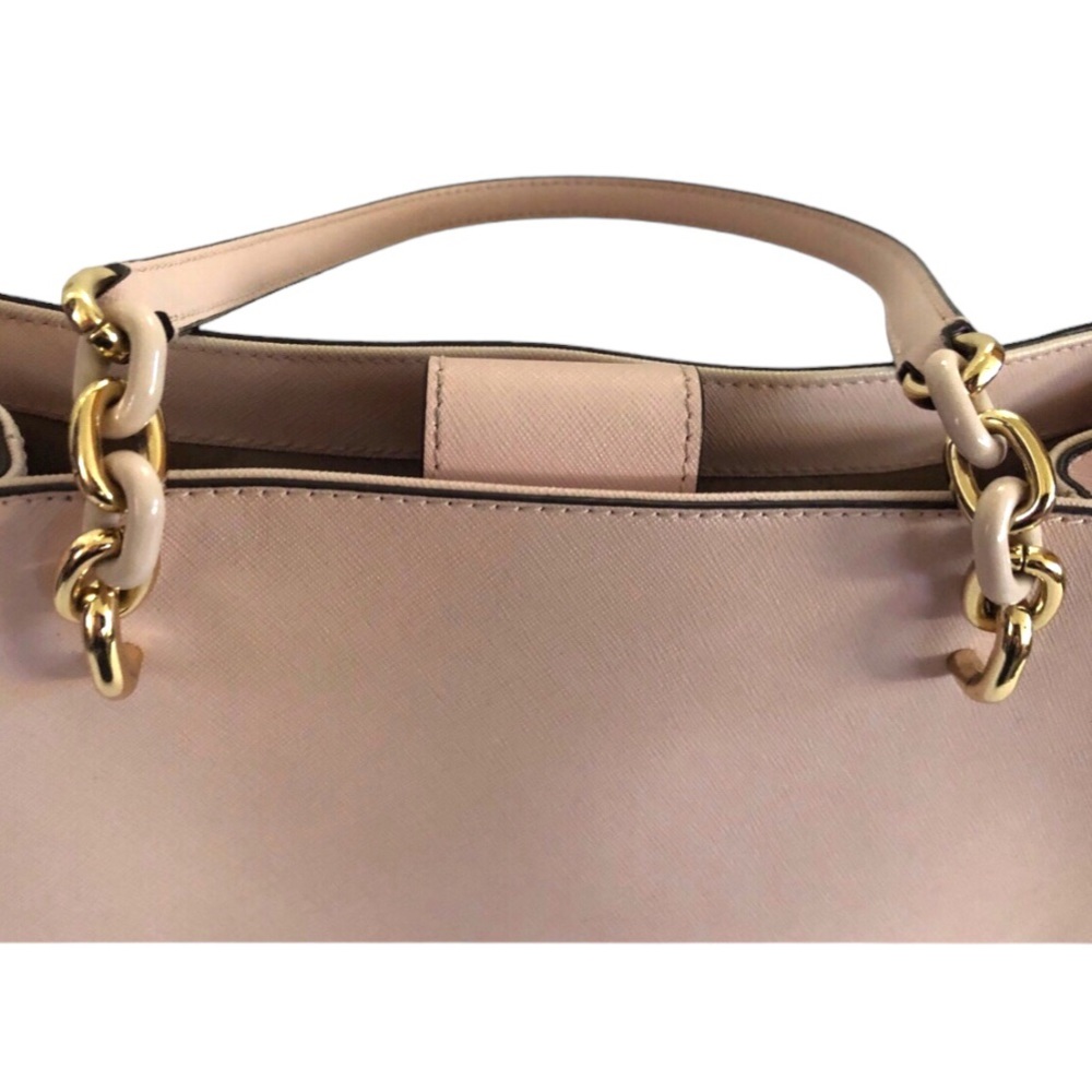 Michael Kors Charlotte Tote in Blush Pink Gold Chain W Pink Chain Links - Picture 12 of 16